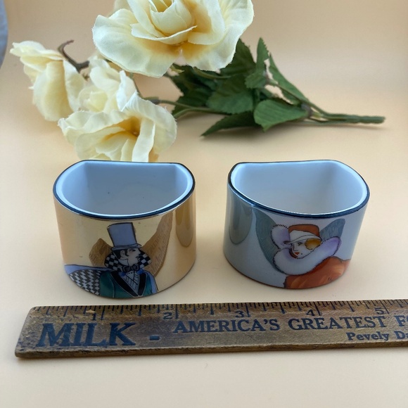 Vintage NORITAKE M Art Deco Napkin Rings by Marilyn Derrin - Picture 6 of 7